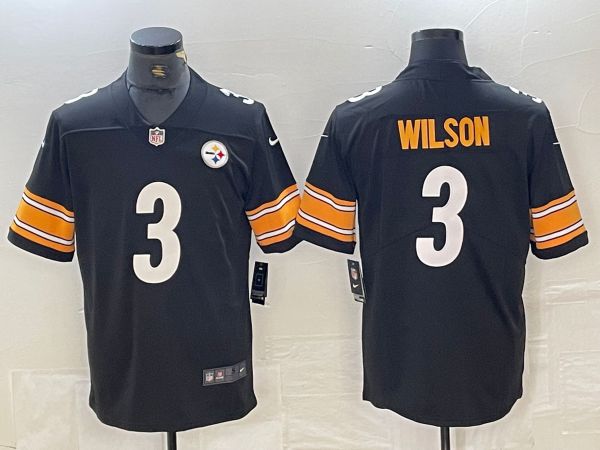 Men Pittsburgh Steelers #3 Wilson Black 2024 Nike Vapor Untouchable Limited NFL Jersey style 2->pittsburgh steelers->NFL Jersey